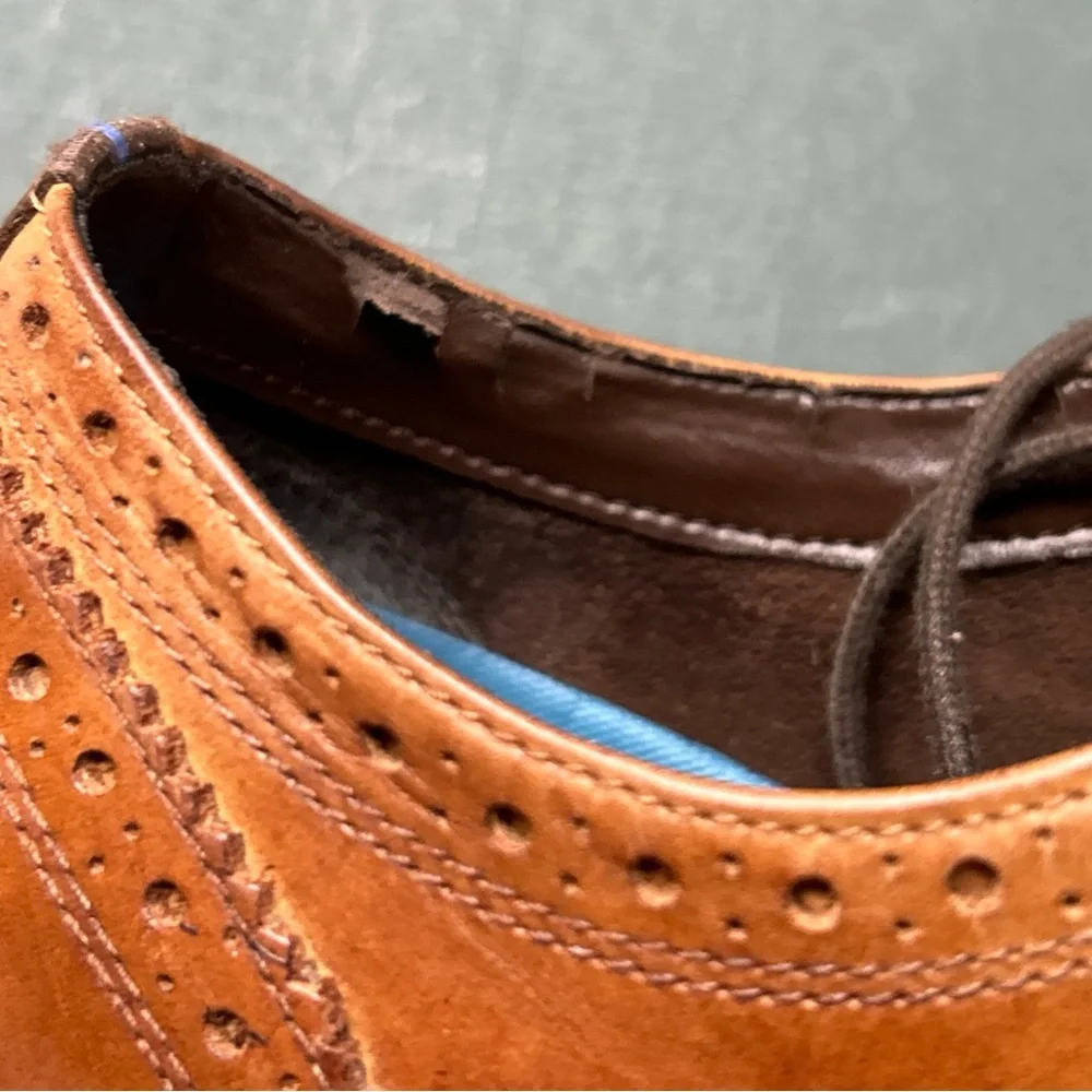 Nunn Bush Shoes Mens 8M Dress Oxford Brown Leather Lace Up Low Top Cap‎ Toe